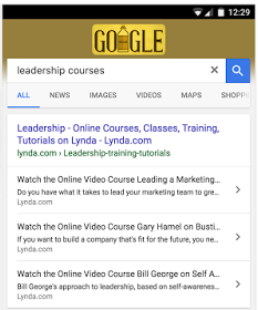 Abbildung der Google Suchergebnisse zu suchbegriff "leadership courses"