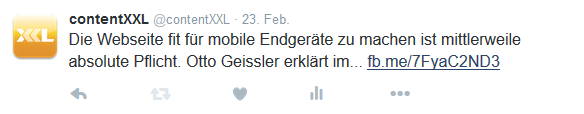 Tweet ohne Darstellung der gewünschten Kartenoptik