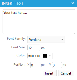 Abbildung der Funktion "Text auf Bild einfügen"
